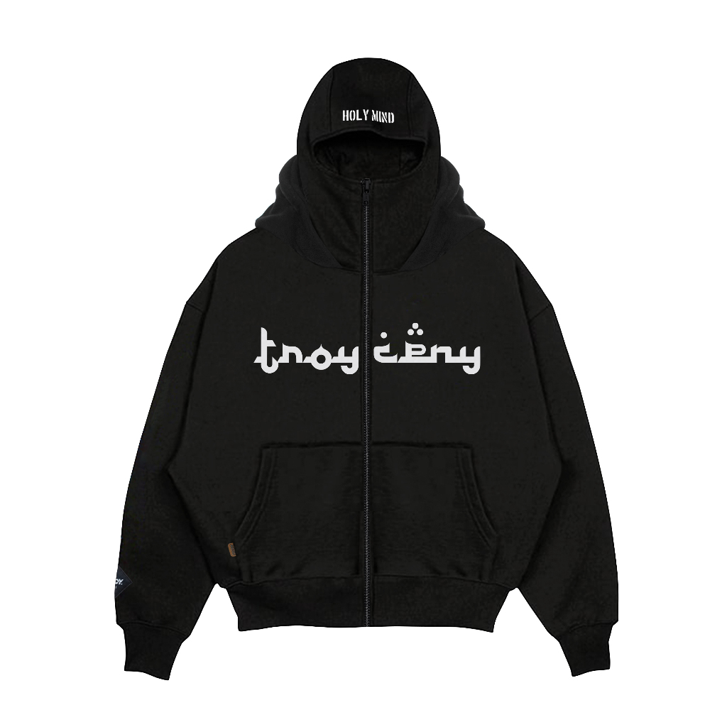 Troy Company Hoodie Zipper Balaclava Black Arabic - Hoodie Zipper Ninja Balaclava Black ZBH 2906