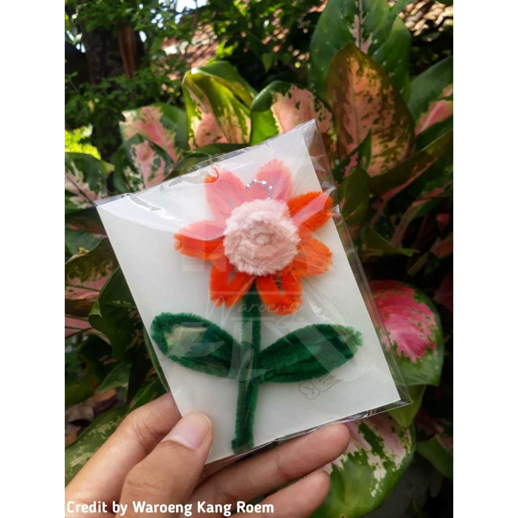 พวงกุญแจดอกไม้ GANTUNGAN Kechain ทําจากขนลวดหรือทําความสะอาดท่อเป็นของขวัญและของที่ระลึก