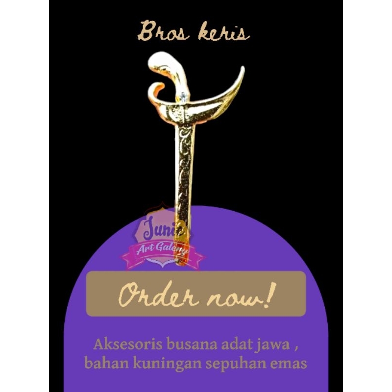 ของแท้ GOLD BROOCH / PIN / JAVANESE TRADITIONAL CLOTHING BESKAP BROOCH / ETHNIC BROOCH / VAGE BROOCH