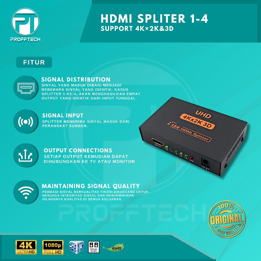 PROFFTECH - Hdmi Spliter 1-4