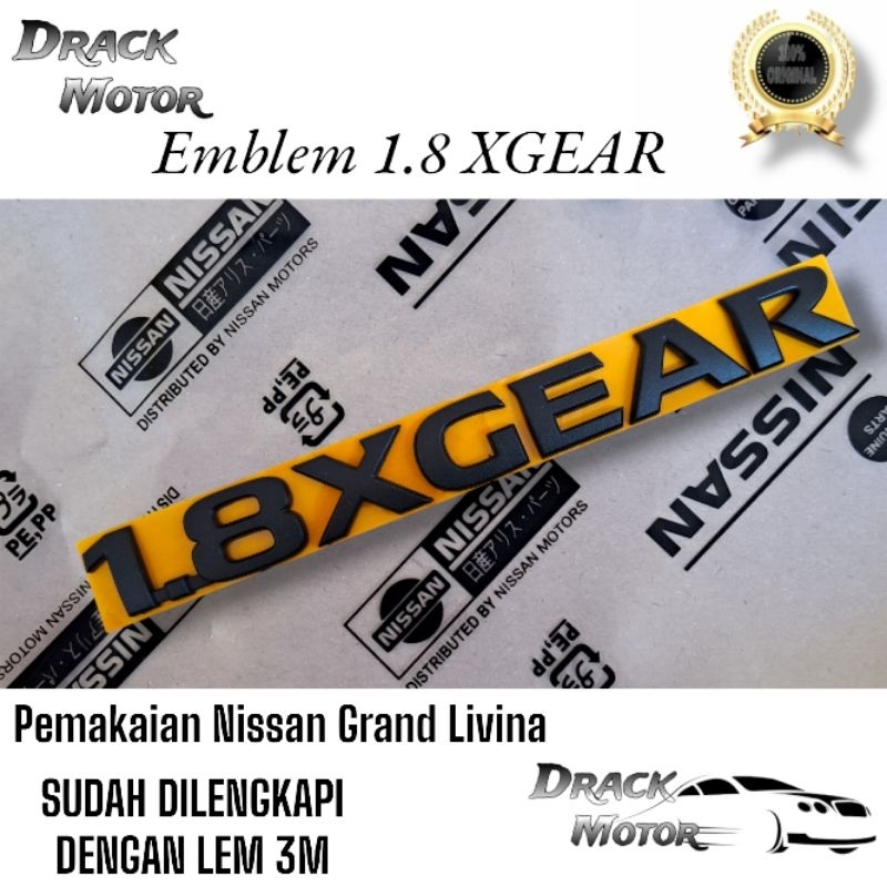 Original 1.8 XGEAR สีดํา Matte ด้านหลังสัญลักษณ์สําหรับ Nissan Grand Livina