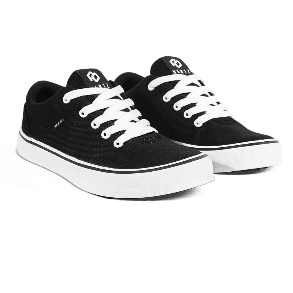 Hertz - รองเท้าผ้าใบผู้ชาย H 3880 Hertz Brand Casual Shoes for College and Work - สีดํา