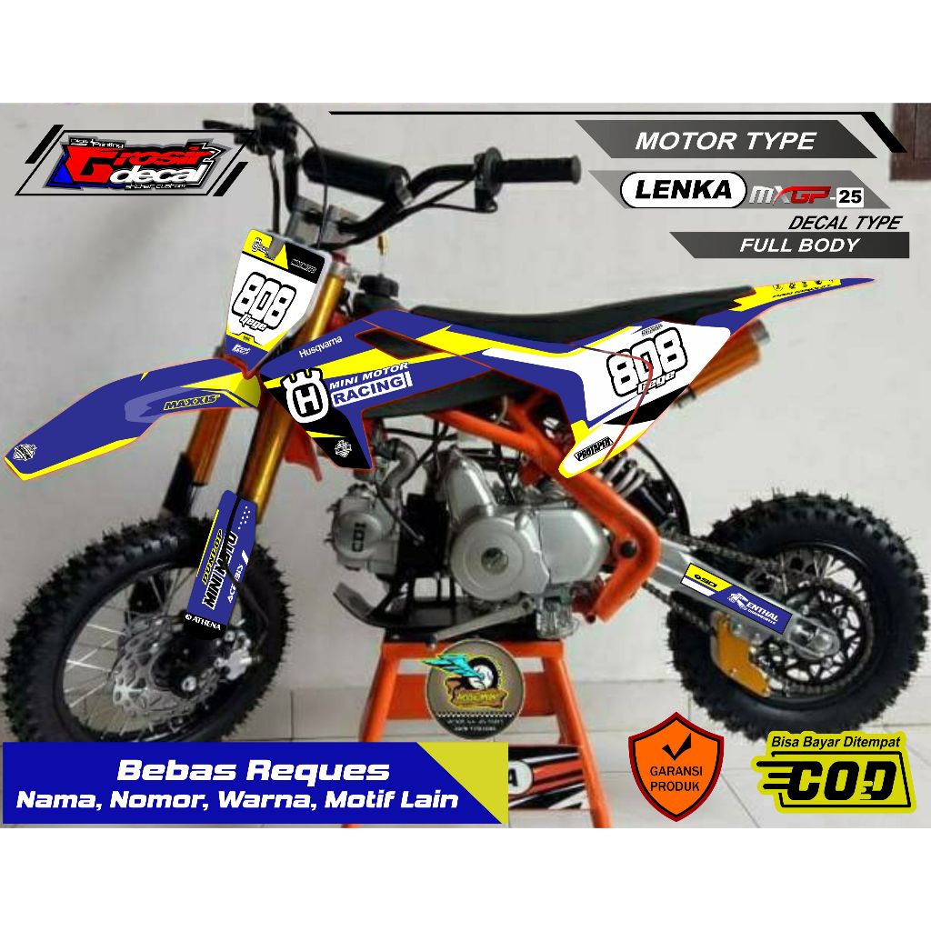 สติ๊กเกอร์รูปลอกสติ๊กเกอร์ Mini Trail LNKA / ZUMMAV / RFZ / CRZ / HSX 110cc Full Body Free Custom