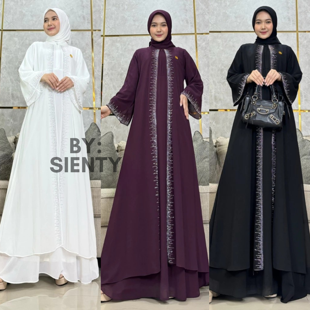 เว็บไซต์ | Abaya DUBAI ARABIAN SWAROVSKI SEQUINS KAVYA ABAYA SERIES สําหรับ HAJJ และ UMROH CRUTY BAB
