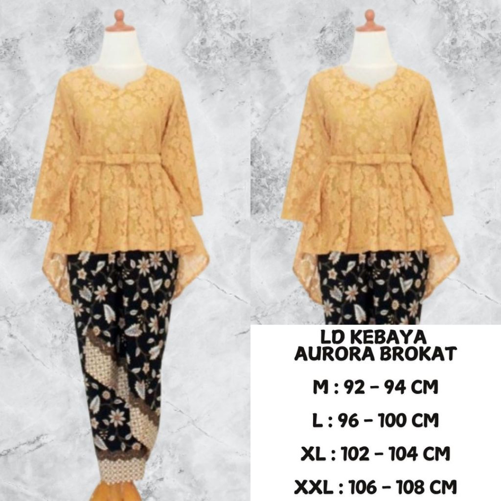ชุด Kebaya ผู้หญิง Aurora พร้อมผ้าทองและสีอื่นๆ