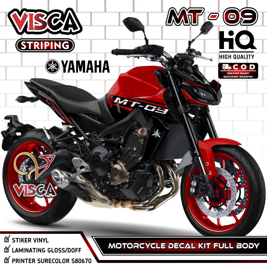 MT 09 Full Body Decal / MT 09 Fullbody Motorcycle Sticker / MT-09 Decal / Yamaha MT 09 Fullbody Stri
