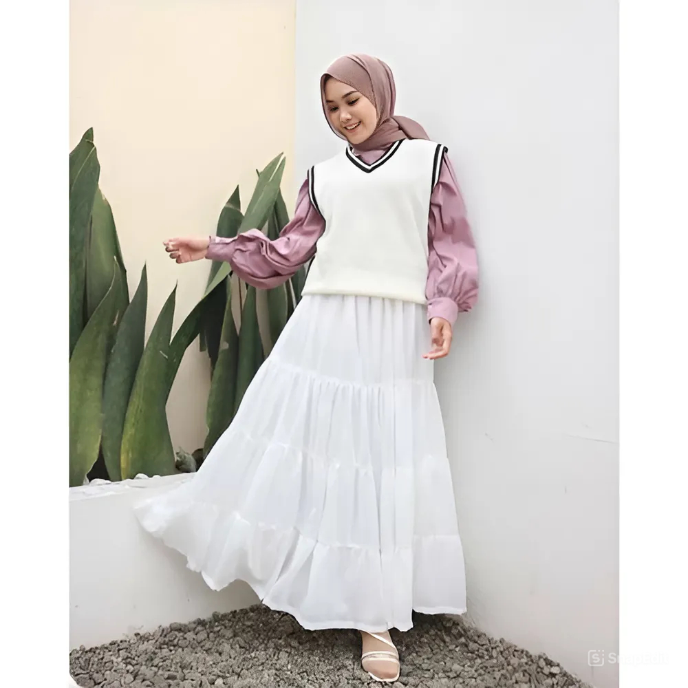 จัดส่งรวดเร็ว 4-LAYER CANDA SKIRT // LAYER SKIRT // MAYUNG // MODERN WOMENS SKIRT // MUSLIM FASHION