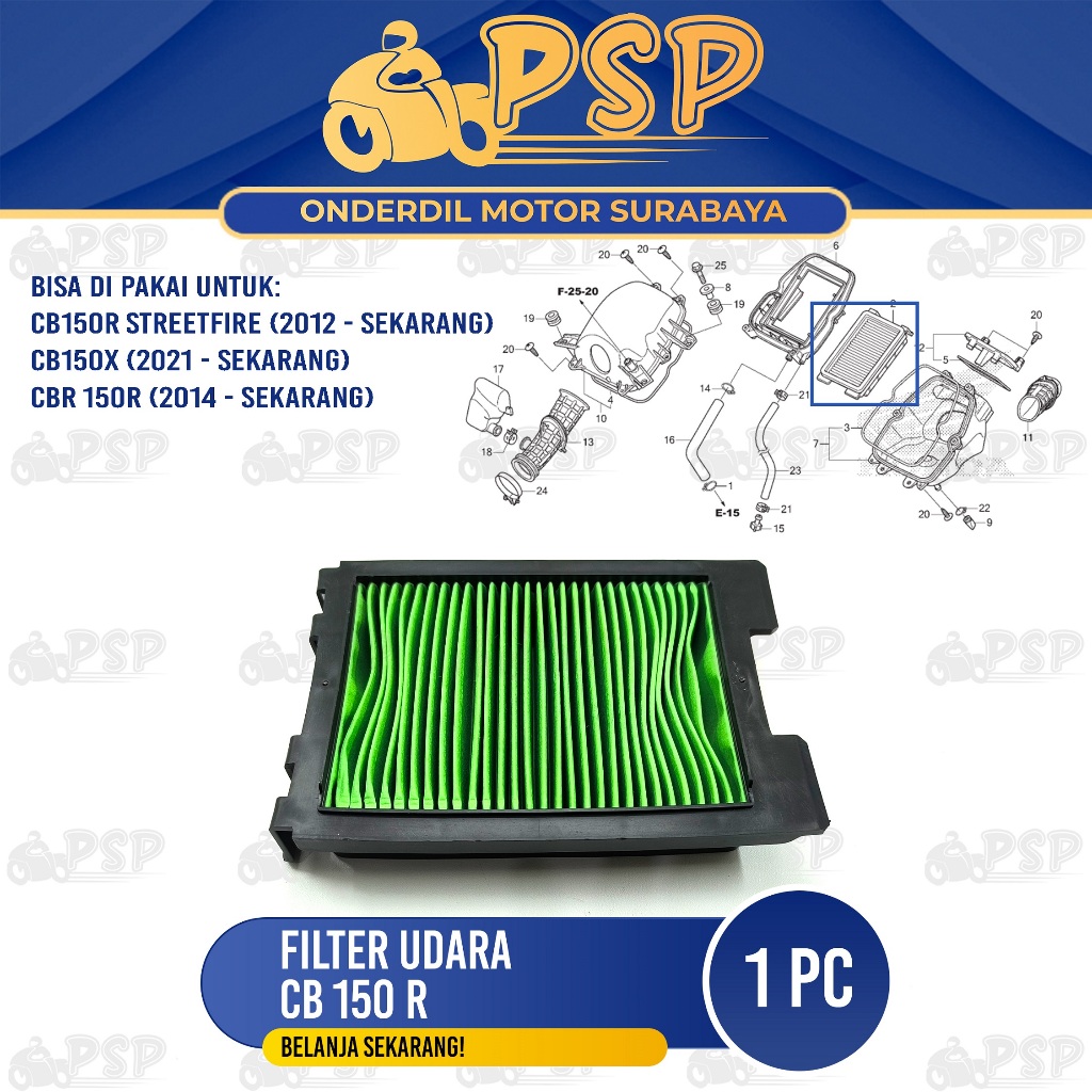 กรองอากาศ CB 150R - Honda CB 150 R Streetfire CBR 150 CB 150X ป้องกันหน้าจอกรองอากาศ