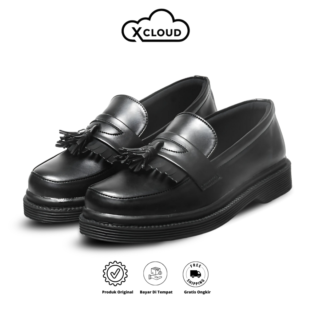 Xcloud x LLK Mens Official Slip-On Shoes Docmart Casual BIAN Black