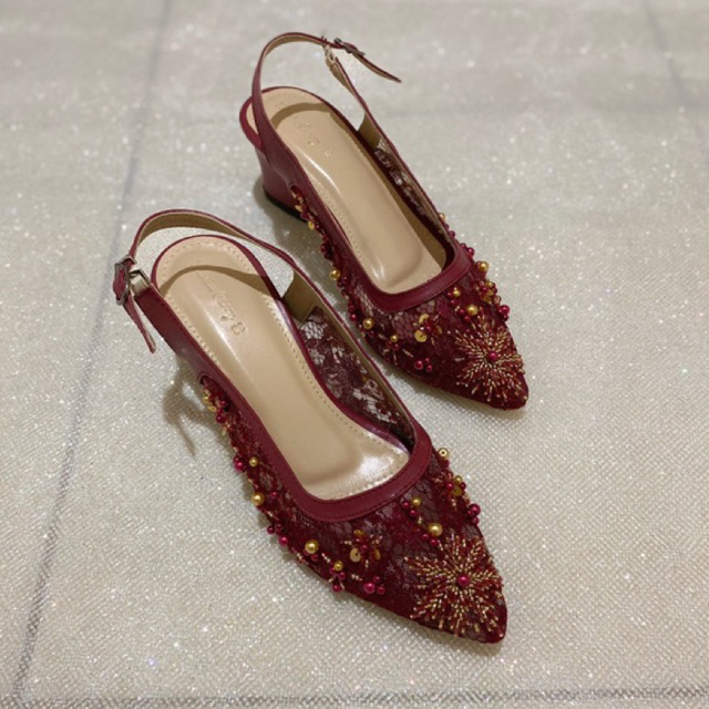 RALINE MAROON WEDDING SHOES WEDDING SHOES รองเท้าปาร์ตี้