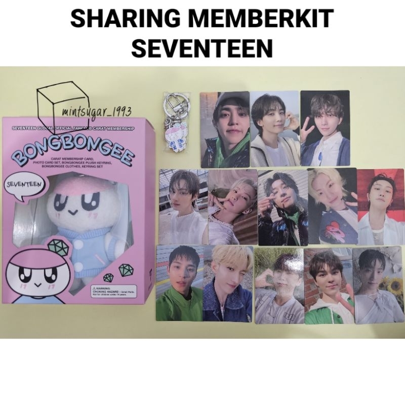 SHARING CARAT MEMBERSHIP KIT BONGBONGEE 2024 (KIT BONGBONGEE PLUSH KEYRING photocard พวงกุญแจ scoups