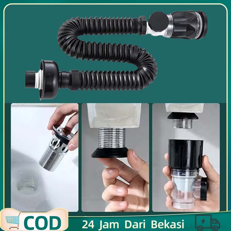 ท่อระบายน้ําอเนกประสงค์ท่อ Siphon Sink Hand Washing Sink Drainer Telescopic