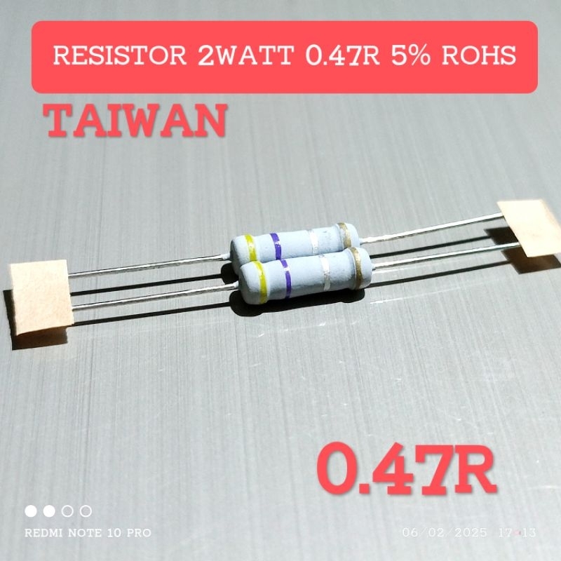 (5 ชิ้น) 2WATT 2W 0.47R 0R47 CF 5% ROHS RESISTOR