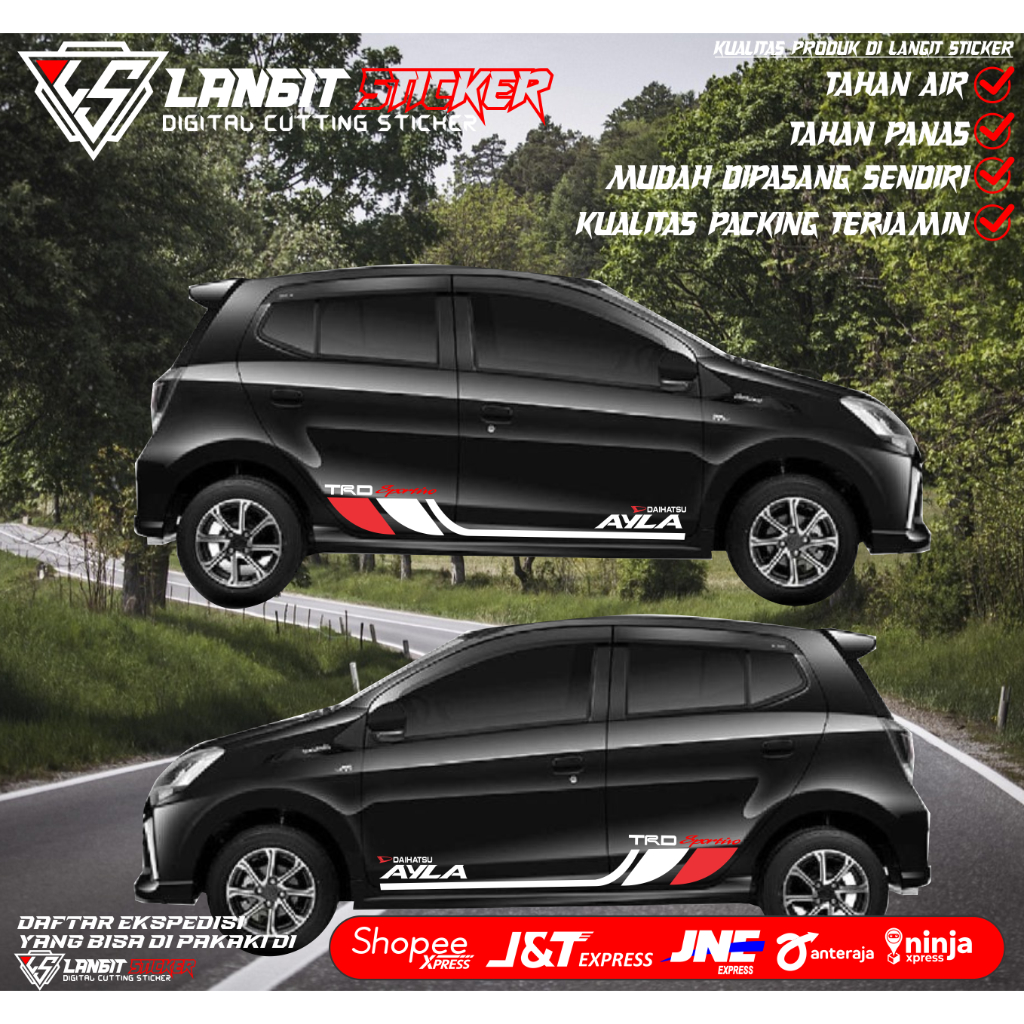 สติ๊กเกอร์ตัดรถยนต์ AYLA STRIPING STICKER LAST AYLA สติ๊กเกอร์รถยนต์ DAIHATSU AYLA STICKER