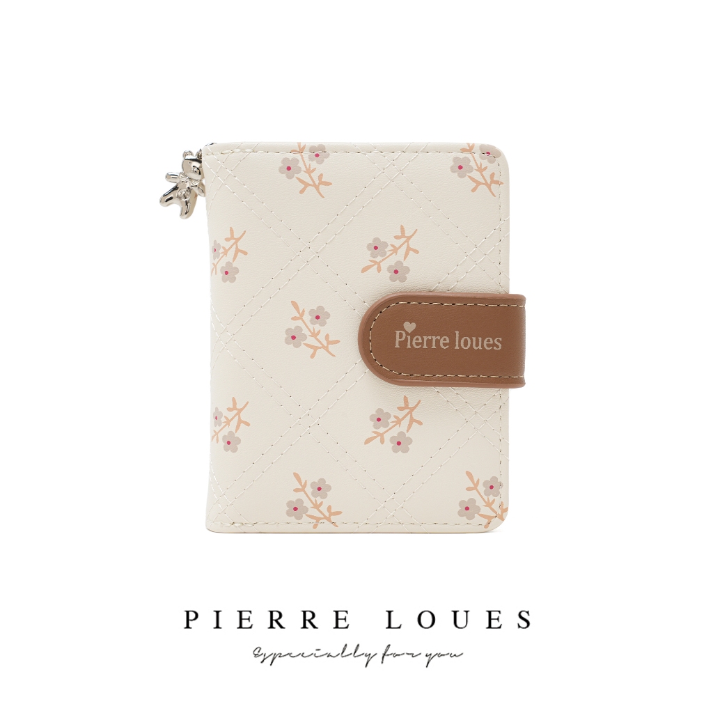 PIERRE LOUES Briella Wallet กระเป๋าสตางค์ผู้หญิงแบบพับได้ทําจากหนัง PU พรีเมี่ยม BAEOS