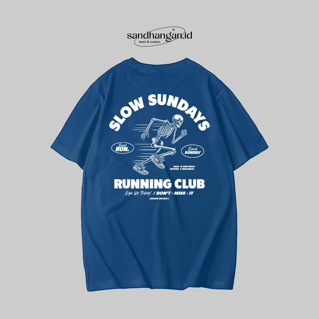 KATUN SANDHANGAN.ID WORKOUT SLOW SUNDAYS RUNNING CLUB DISTRO COTTON SPORTS RUNNING เสื้อยืด