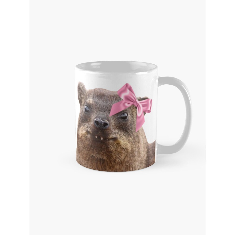 แก้วกาแฟ rock hyrax น่ารัก ใส่โบว์