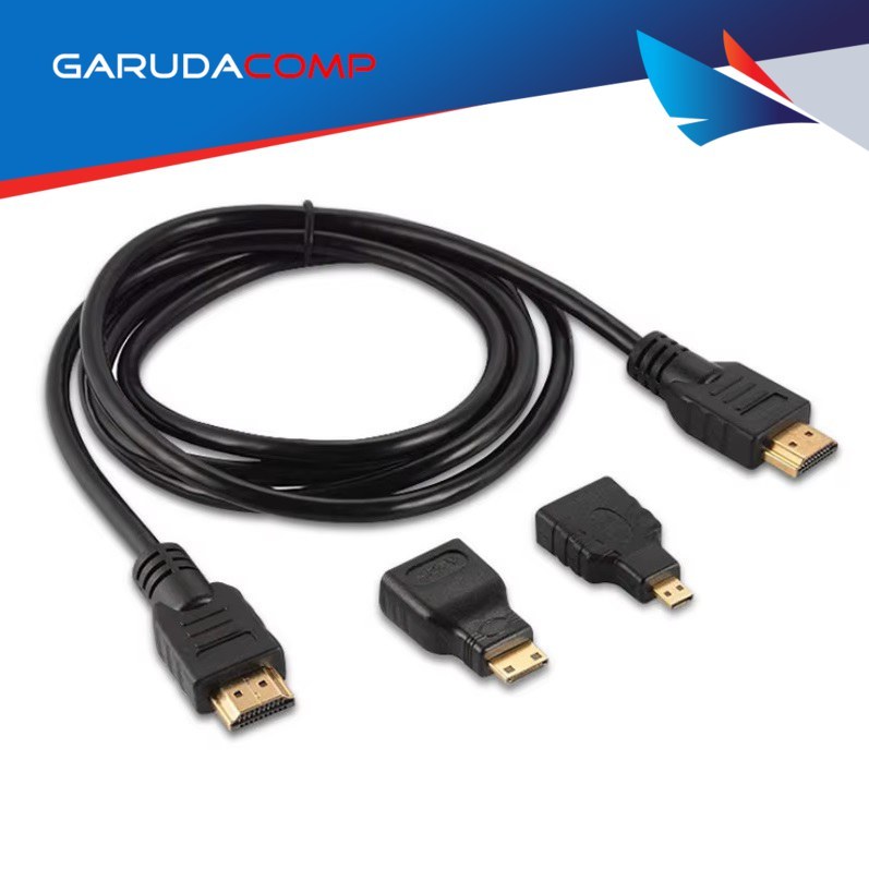 ILUPRO 3 in 1 สาย HDMI Mini HDMI to HDMI สาย Micro to Male to Male 1.5m 1.5 เมตร