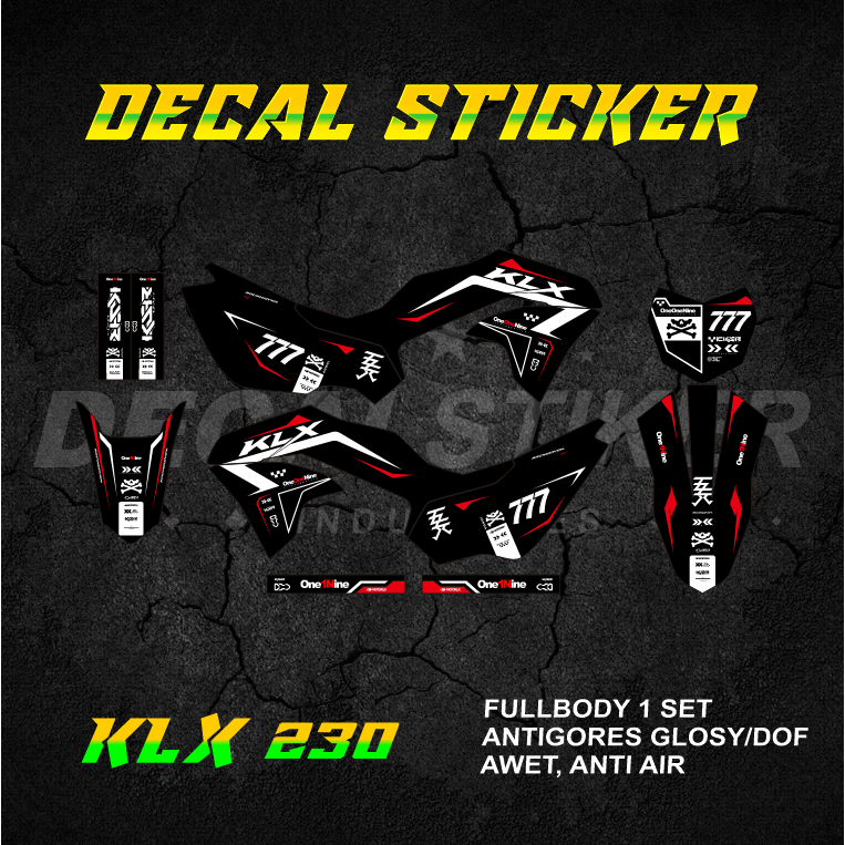 HIJAU MERAH UNGU DECAL STICKER KLX 230 R FULLBODY (001) DECAL STICKER LX SE SM 2019 2020 2021 2022 2