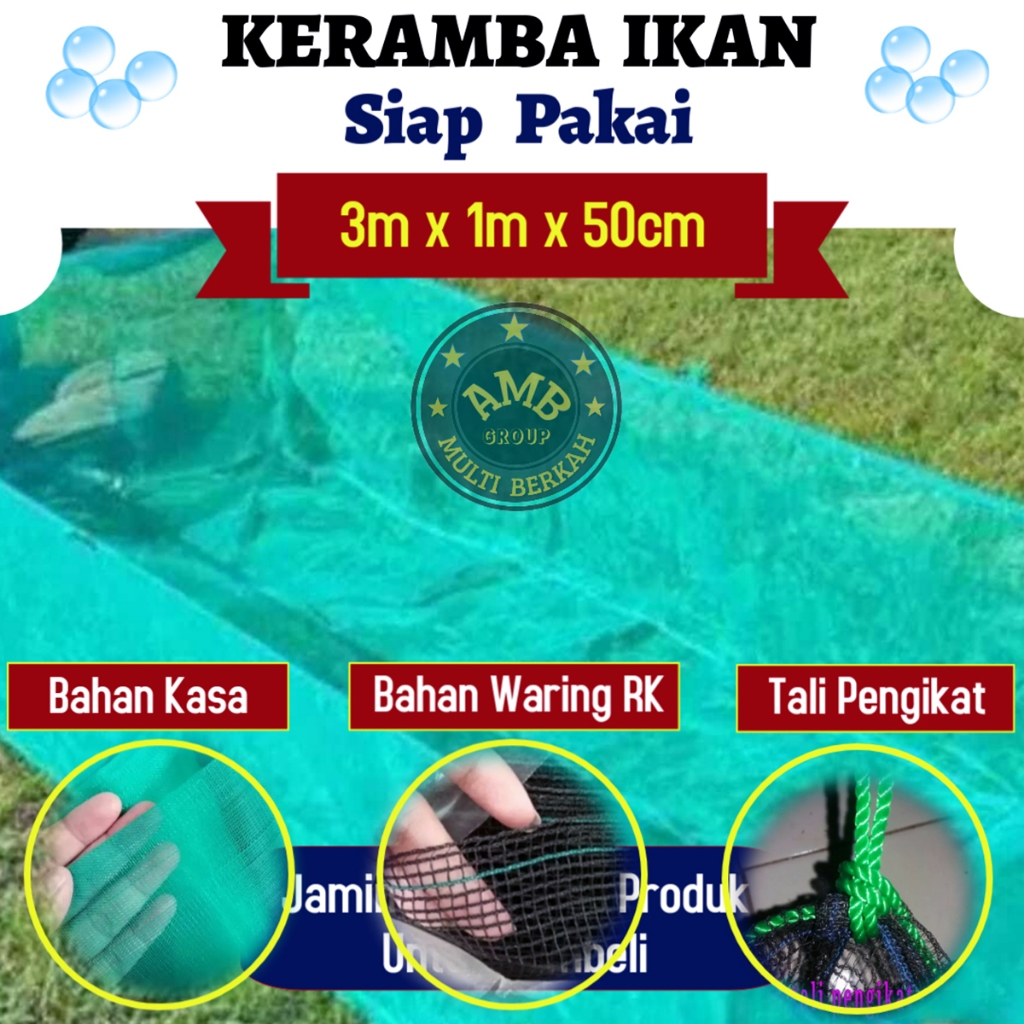 กระชังเลี้ยงปลาพร้อมทาน ทําจากผ้าโปร่งและตาข่าย RK Anti-Slide ขนาด 3m x 1m x 50cm