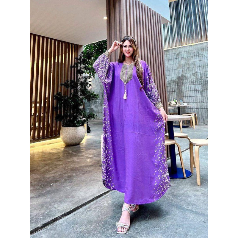 El Rummy Collection - Sultan Kaftan Gamis Rayon Premium Jumbo Busui Spray Lace Motif