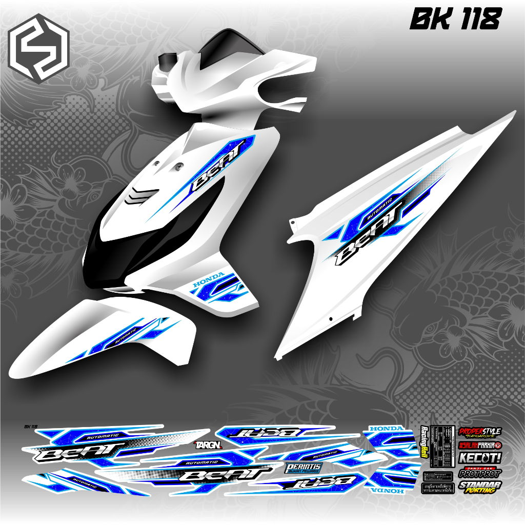 STRIPING HONDA BEAT CARBU ICON RACING THAILAND VARIATIONS BK 118/BK 123