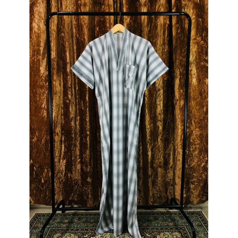 Osmanly - Premium Sulltan Robe, Plain Mens Sleep Robe, Short Sleeve Motif, Saudi Arabian, Dubai, Mor