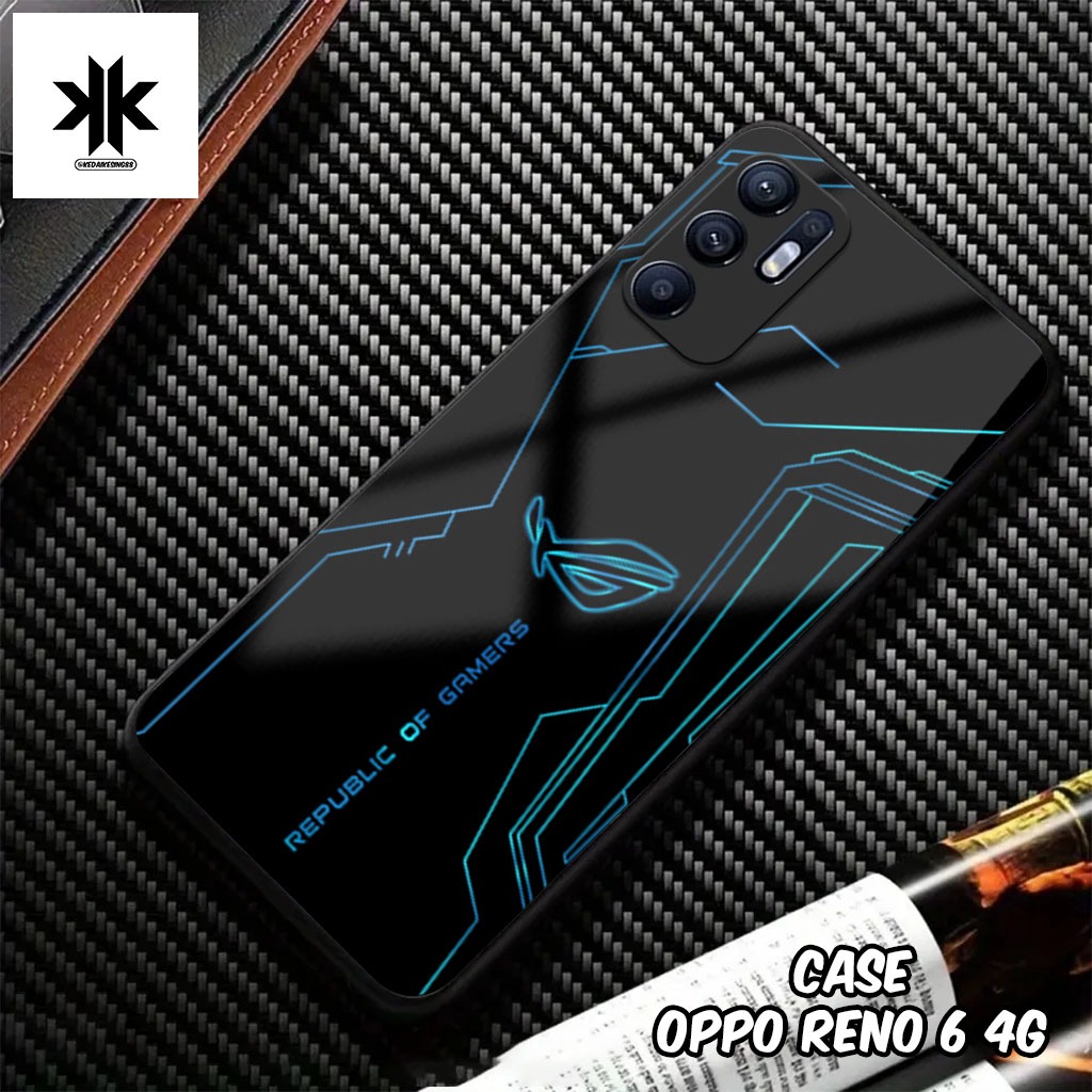 KK29 Case Glitter Oppo Reno 6 4G Case Premium Camera Protector Softcase Glass Kaca Tokokesing88