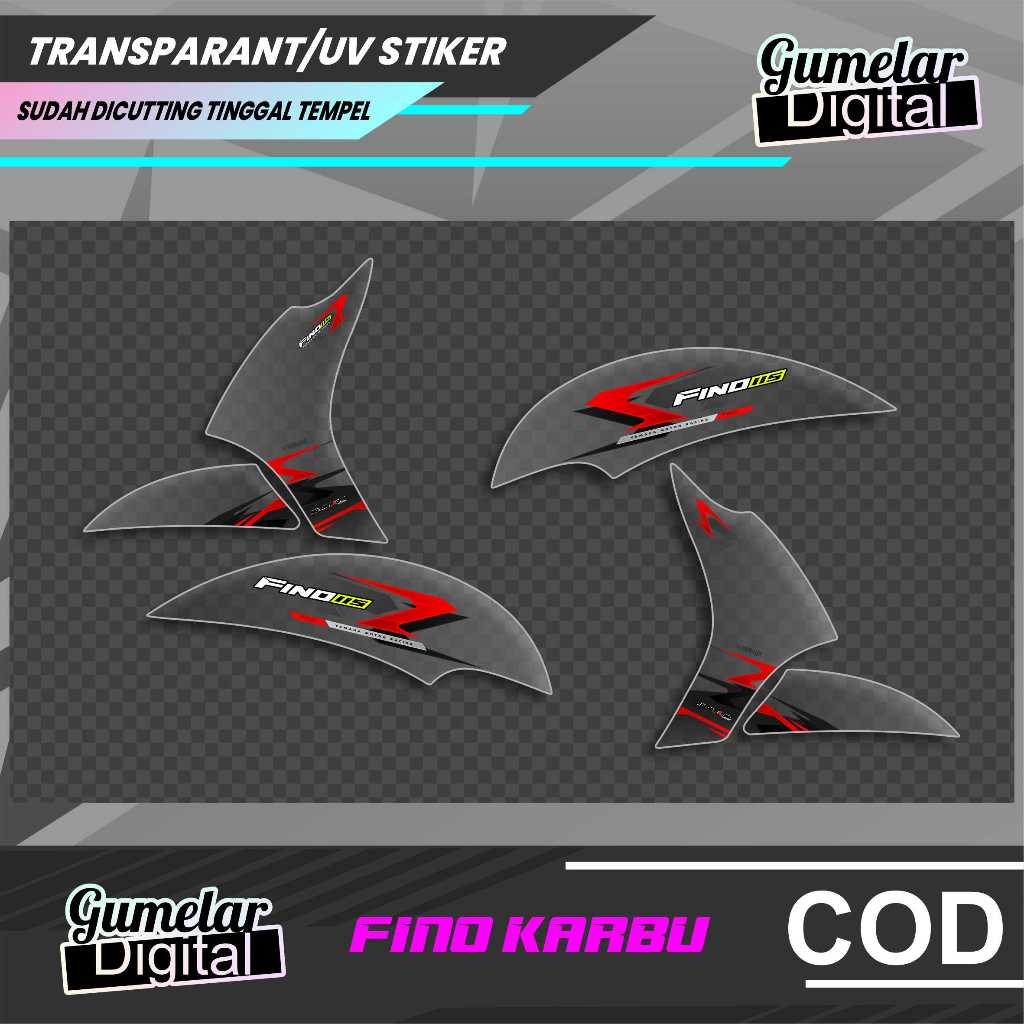 Simple UV CLEAR แถบโปร่งใส YAMAHA FINO Simple Theme 7 มี Been Cut, Just Paste It