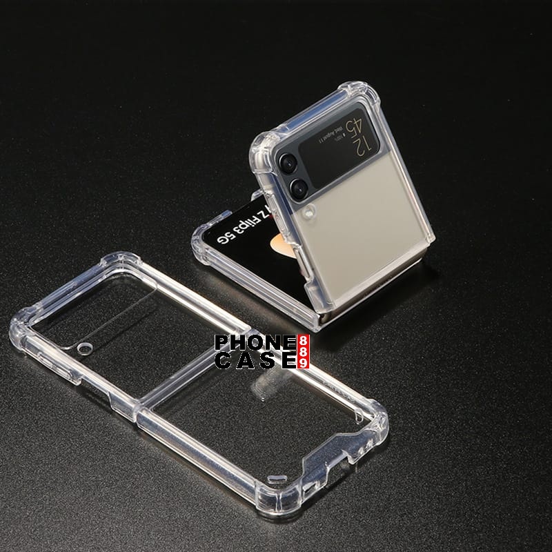 SAMSUNG Z FLIP 4 CASE CLEAR AIRBAG ANTI CRACK CASE CLEAR SAMSUNG Z FLIP 4