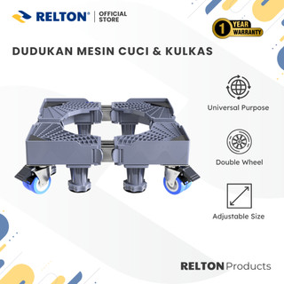 Dudukan Mesin Cuci dan Kulkas Dengan Roda Single Stainless Steel Alas Mesin Cuci Alas Kulkas RELTON