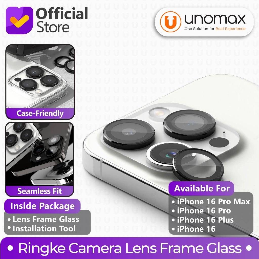 ตัวป้องกันเลนส์กล้อง iPhone 16 Pro Max / 16 Pro / 16 Plus / 16 Ringke กระจกกรอบเลนส์กล้อง
