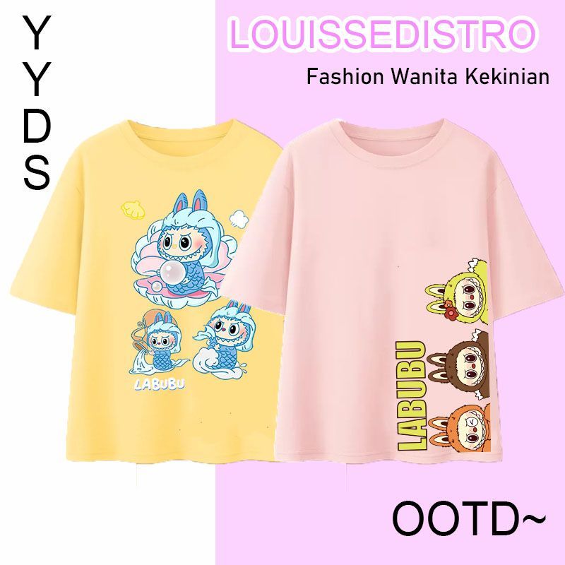 Louisse เสื้อยืดผู้หญิง Unisex ผู้ใหญ่ Labubu Zodiac Monster ผ้าฝ้ายใหม่ล่าสุด