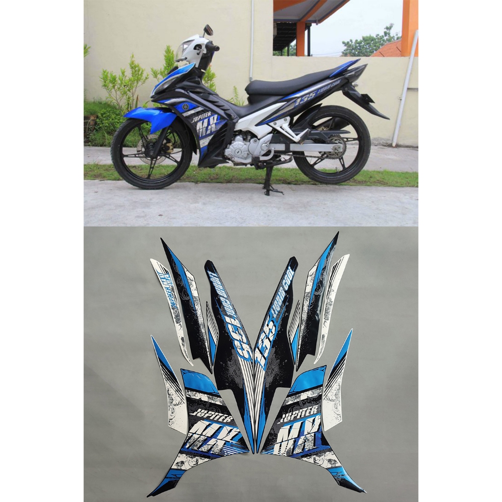 สติ๊กเกอร์ STRIPING สติ๊กเกอร์ BODY LINE JUPITER MX 2013 สีฟ้า สีดํา