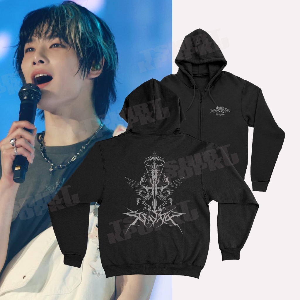 Hoodie Jacket kpop STRAY KIDS domin ate ทัวร์โลกในรุ่น seoul SILVER sablon