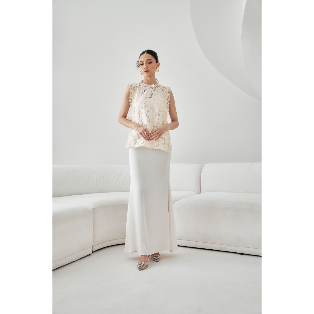 AIDA EMBROIDERY VEST CREAM