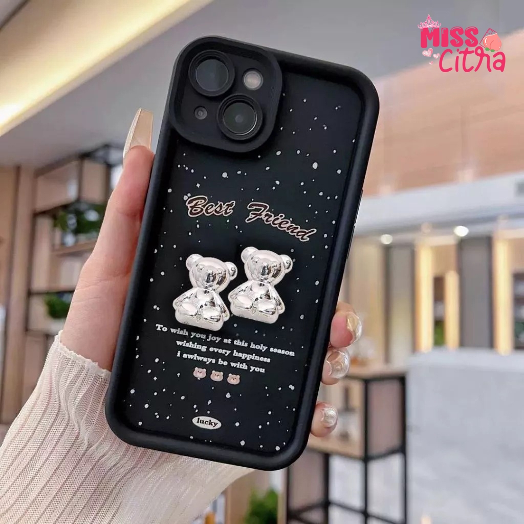 SS LUCKY BEAR 3D CASING สําหรับ REALME 5 5i 5S 7i 10 11 C3 C11 C12 C15 C17 C20 C20A C21Y C25 C25S C2