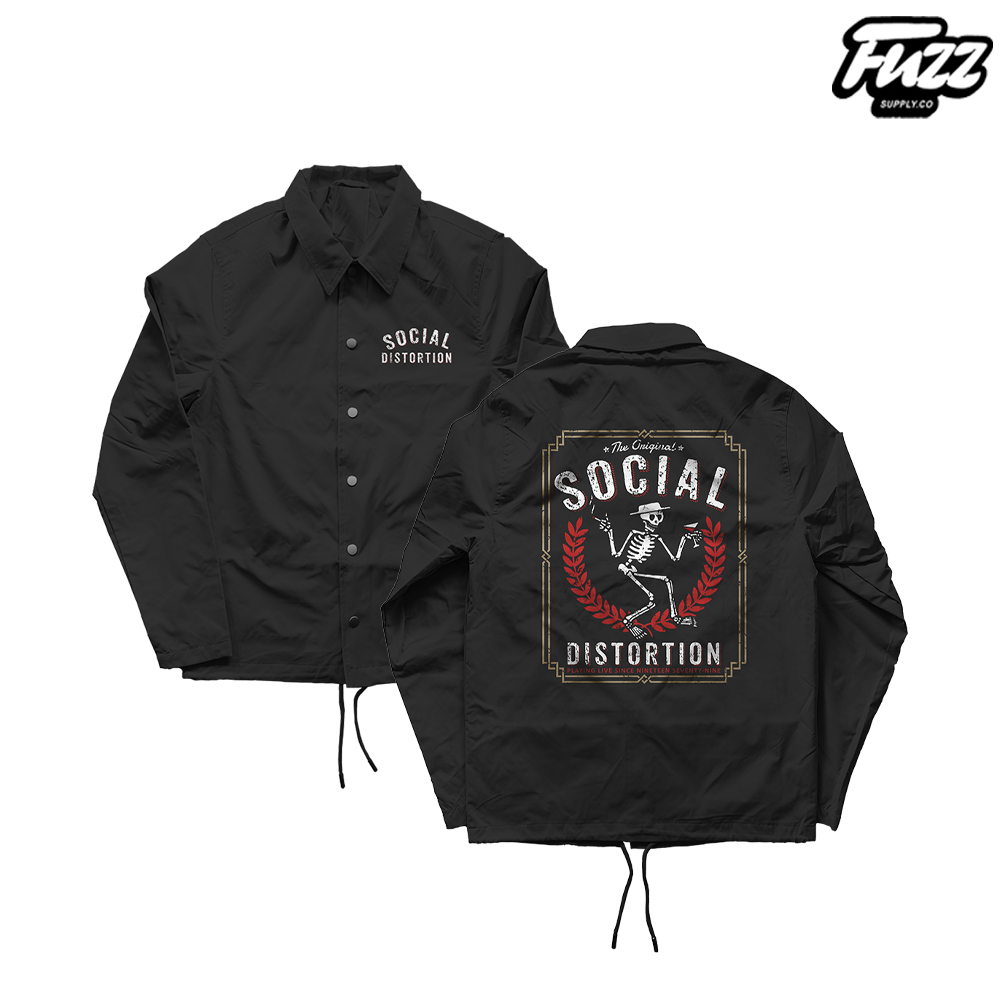 เสื้อกันลม COACH JACKET BAND PUNK SOCIAL DISTORTION | เสื้อแจ็คเก็ตผู้ชายผู้หญิงกันน้ําวัสดุร่มชูชีพ