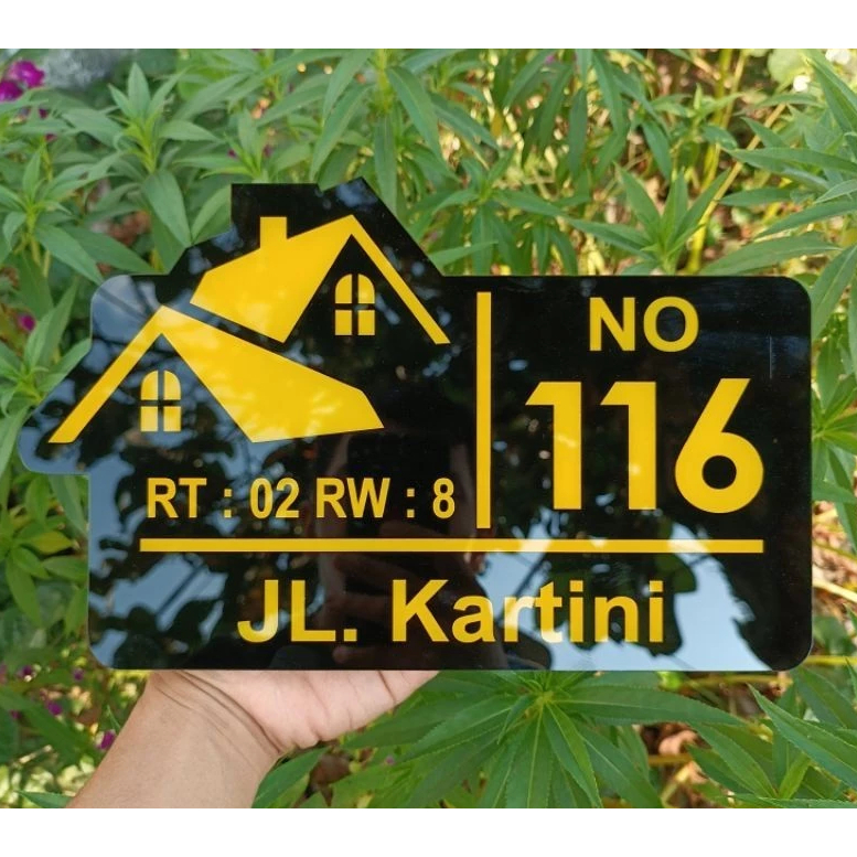 ( A2) CUSTOM ACRYLIC HOUSE NUMBER / MINIMALIST HOUSE NUMBER BOARD VILLA