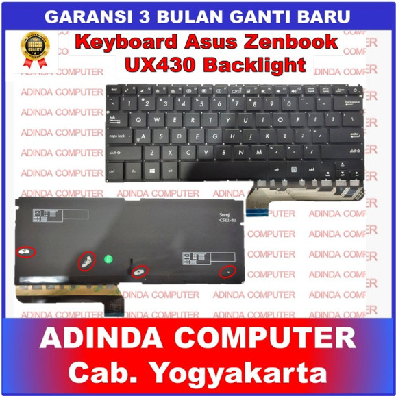 Asus Zenbook UX430 UX430U UX430UA UX430UQ คีย์บอร์ดแบ็คไลท์