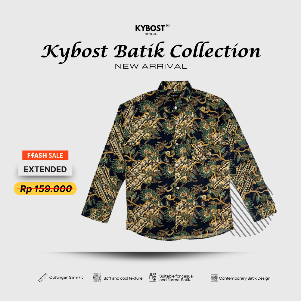 Katun KEMEJA Kybost MIK COTTON เสื้อเชิ้ตบาติกผู้ชายแขนยาวลายพรีเมี่ยม