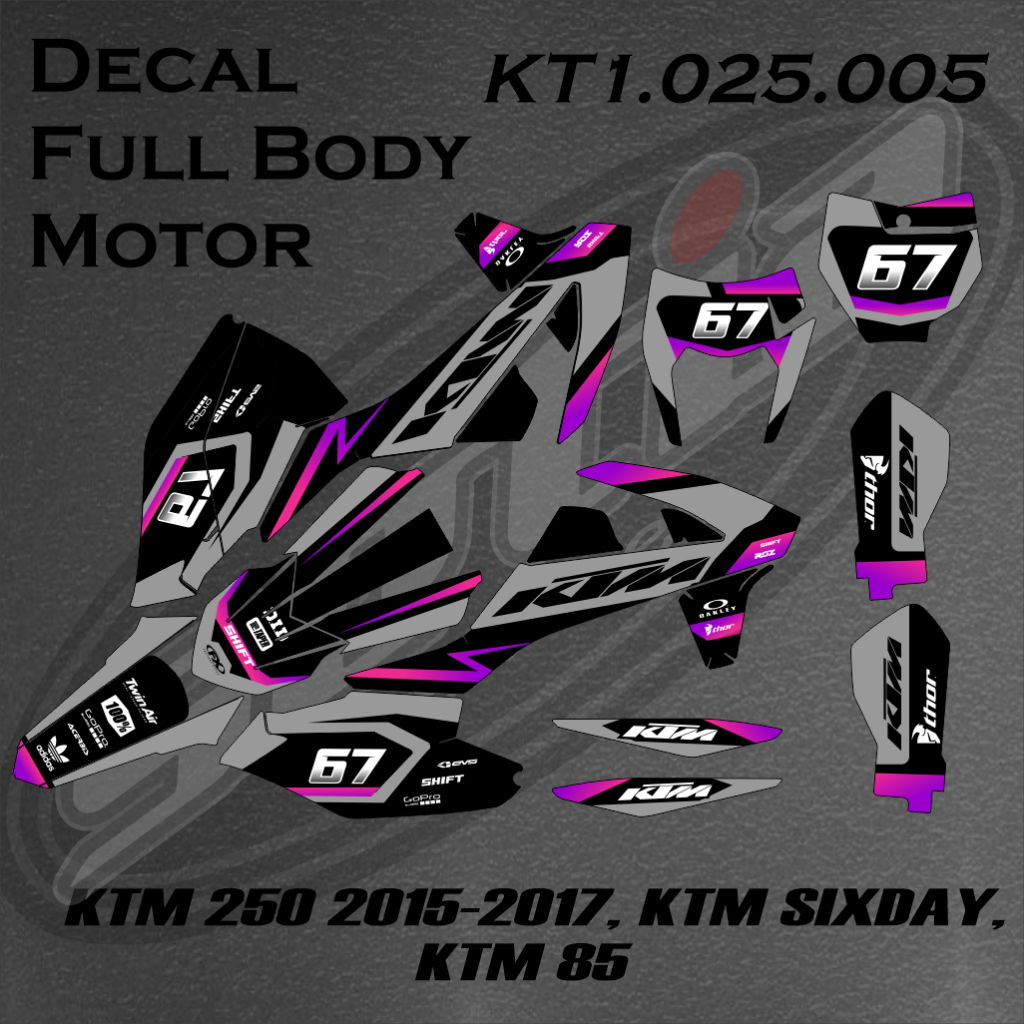 DECAL KTM 250 2015-2017/KTM SIXDAY/KTM 85 DESIGN ฟรี REQUEST CUSTOM ใหม่, สติ๊กเกอร์ KTM, (KT1.025.0
