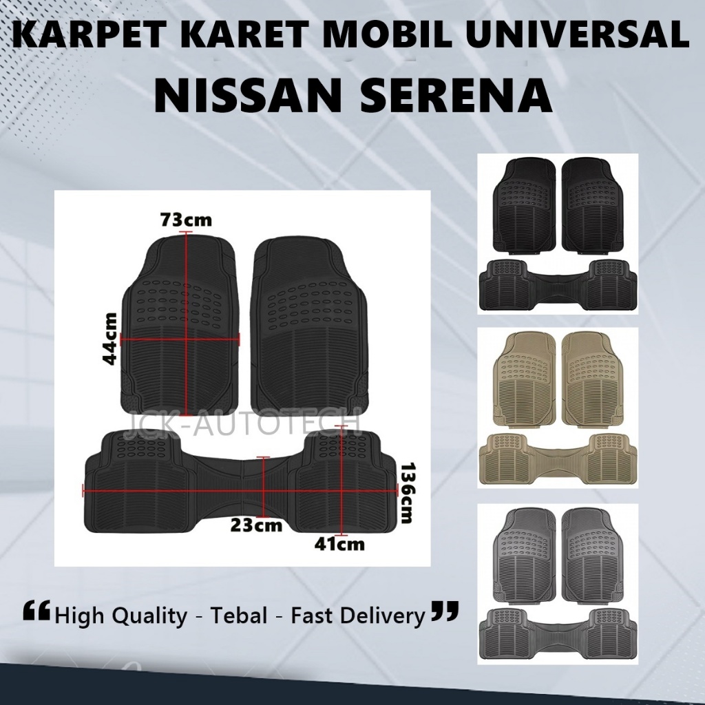 พรมยางรถยนต์ทวีป 2 แถวสําหรับ Nissan Serena