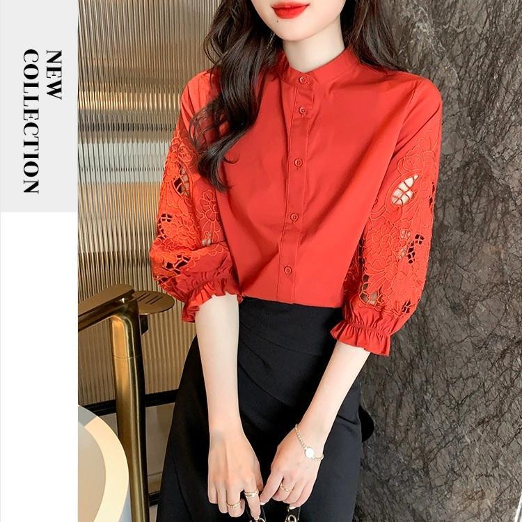 KEMEJA TM 0297 CNY Seina เสื้อคอจีนผ้าฝ้ายปัก