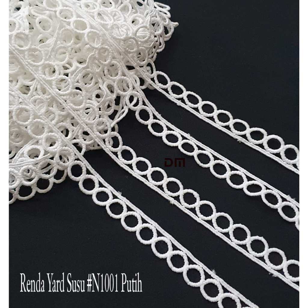 ลูกไม้หลานม N1001 สีขาว 1.5CM