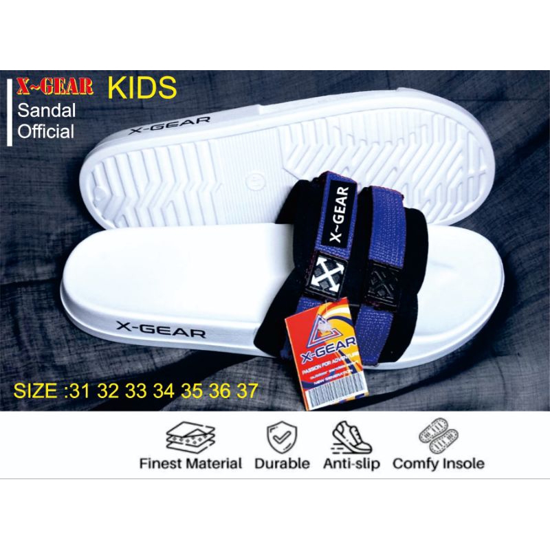 รองเท้าแตะ Pylon Slop สําหรับเด็กระดับพรีเมียมพร้อมพื้นรองเท้าสีขาว