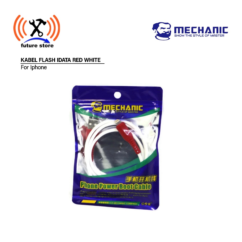 MECHANIC IDATA FLASH CABLE สําหรับ APPLE RED WHITE ORIGINAL