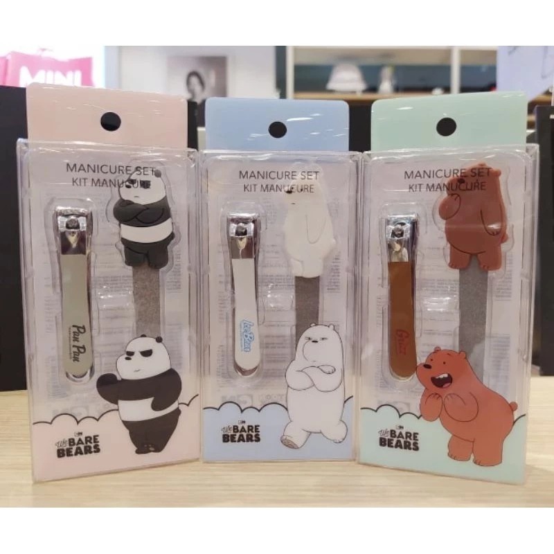 Miniso กรรไกรตัดเล็บน่ารัก We Bare Bears กรรไกรตัดเล็บพร้อมรูปแอ็คชั่น 3 มิติ - หมีน้ําแข็ง