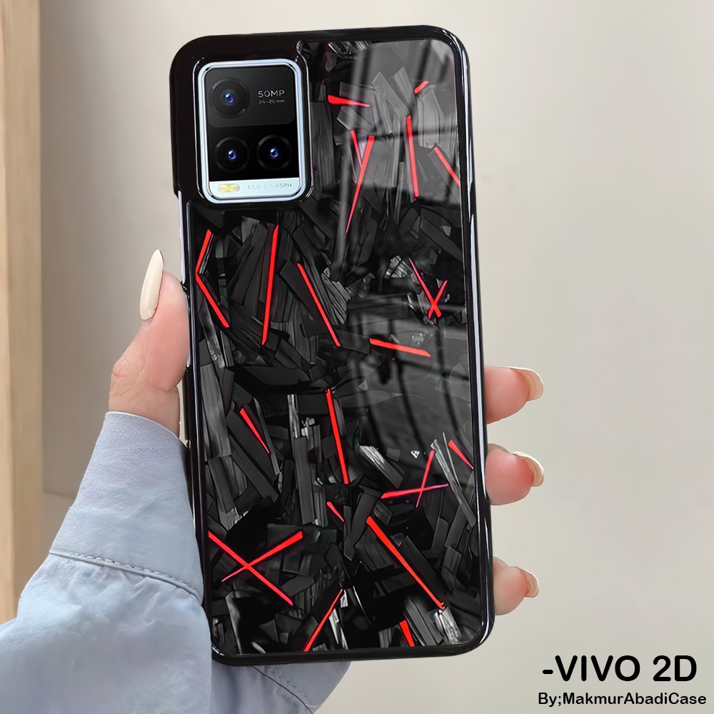 Hardcase Glossy 2D Case Vivo Y21 Y21A Y21S Y21T Y33T Y33S Casing Vivo - Case Motif Carbon Kevlar