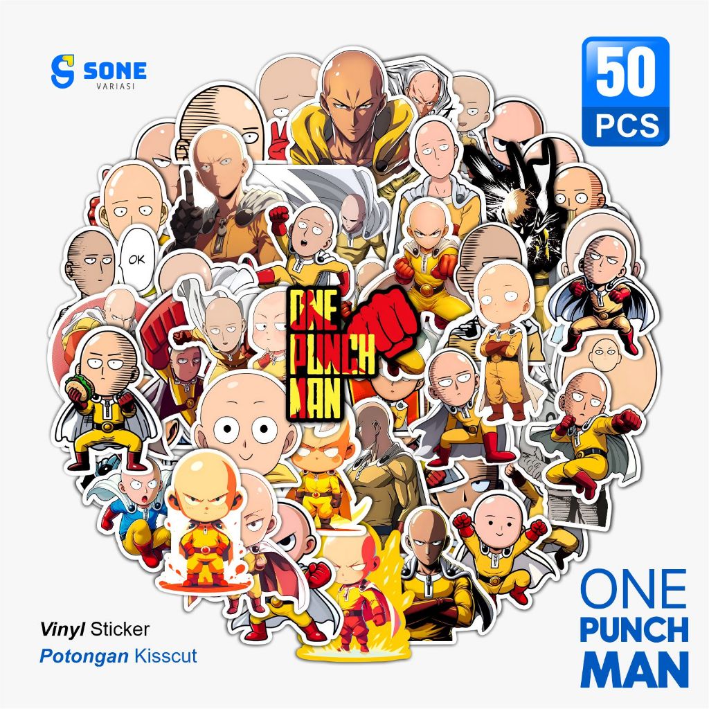 One Punch Man กระดาษไวนิลสติกเกอร์กันน้ําอุปกรณ์แล็ปท็อปหนังสือ Tumbler
